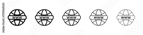 Website icon logo in stroke lines collection