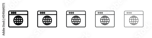 Website UI design icon logo in stroke lines collection
