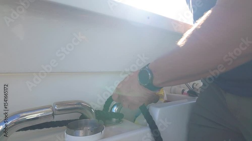 Tying a Mooring Line on a Yacht in Torrevieja