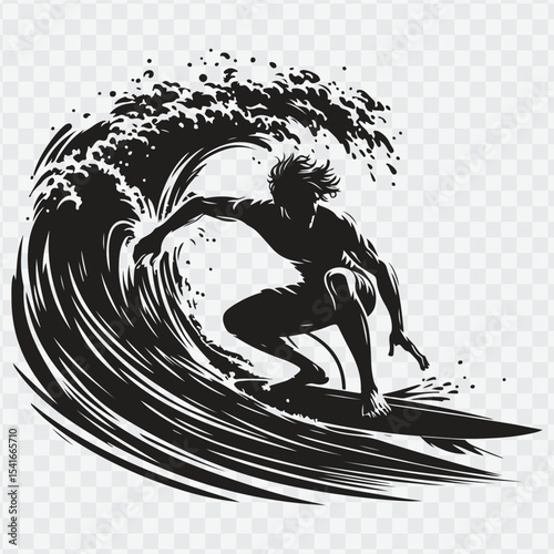 silhouette of a surfer. surfer silhouette vector