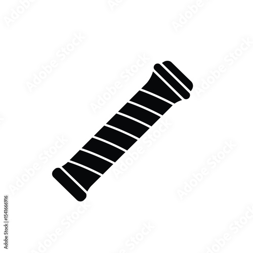 Black Silhouette Vector Racket Grip Icon White Background