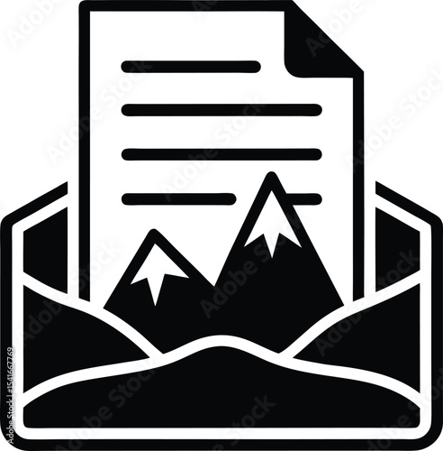 Arctic Open Letter Icon Outline Vector Illustration