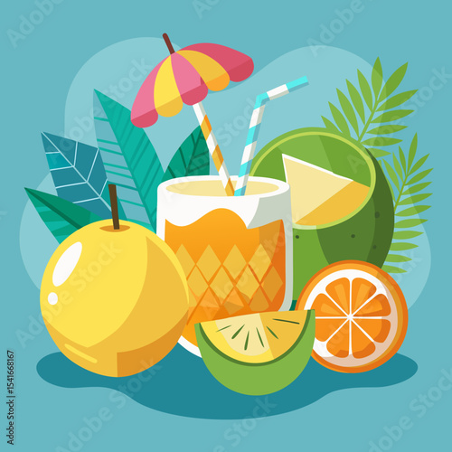 Summer drinks (coconut, lemon juice, mango)