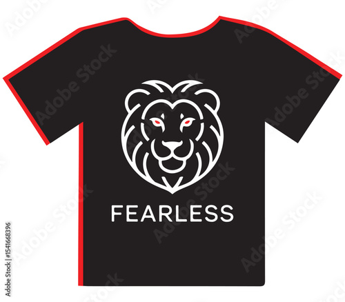 Fearless Lion Head T-Shirt Design
