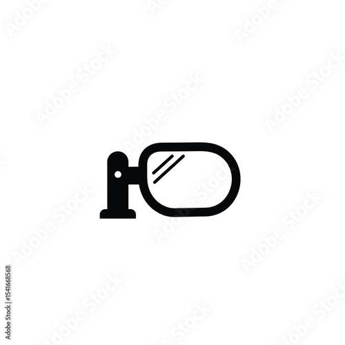 Black Silhouette Vector Signal Mirror Icon White Background