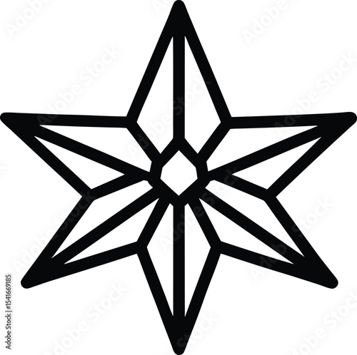 Cold Star Icon Outline Vector Illustration