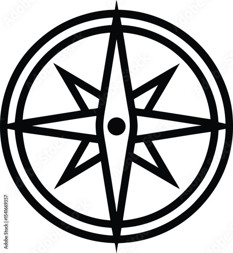 Compass Icon Outline Vector Illustration