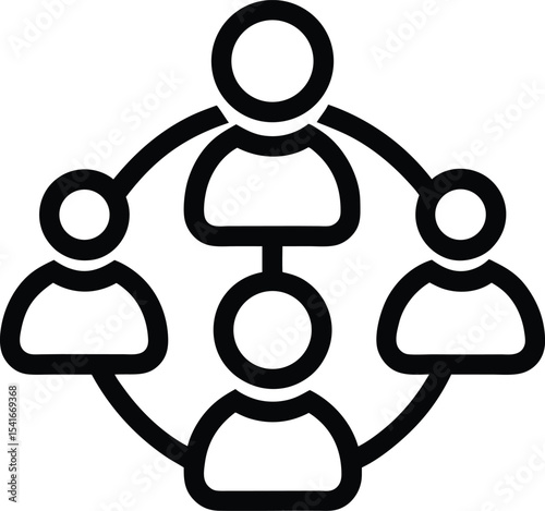Collaboration Icon Outline Vector Illustration