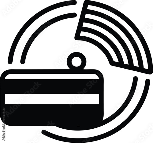 Contactless Payment Icon Outline Vector Illustration