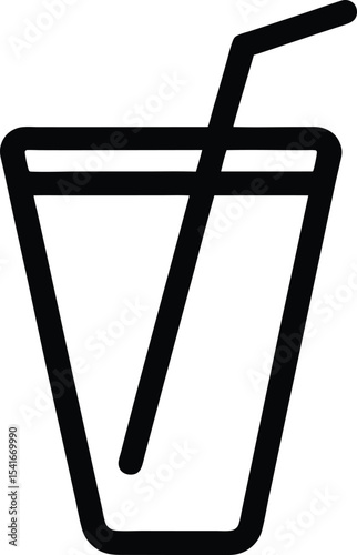 Drink Straw Icon Outline Vector Illustration