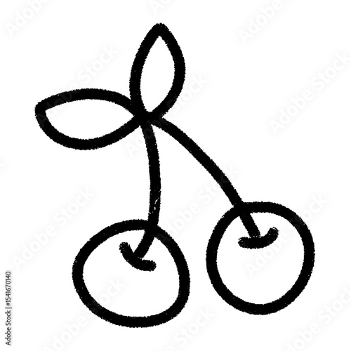 Handdrawn Minimal Cherry Fruit