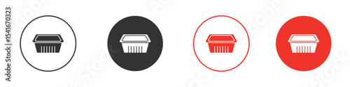 Aluminum foil food container icon Logos. Flat Vector Icon Design Template