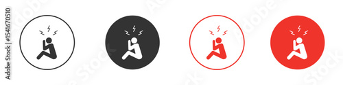 Anxiety or stress icon Logos. Flat Vector Icon Design Template