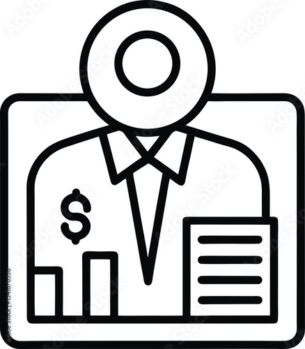 Financial Planning Icon Outline Vector Illustration