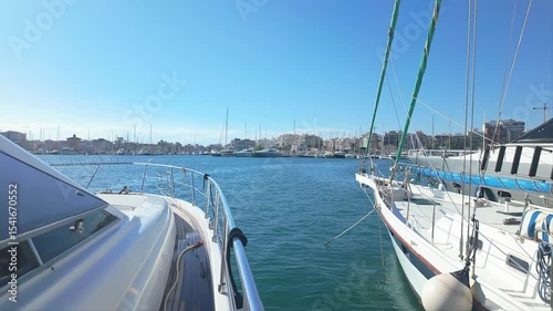 View Between Moored Yachts in Torrevieja Marina