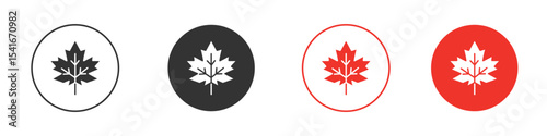 Autumn leaf canadian icon Logos. Flat Vector Icon Design Template