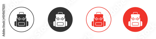 Backpack icon Logos. Flat Vector Icon Design Template
