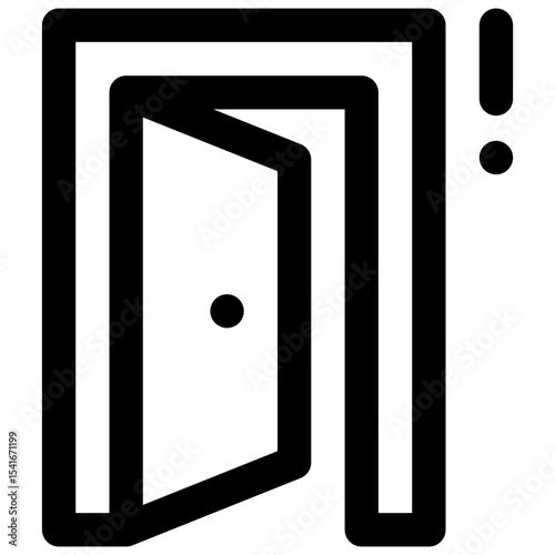 Emergency exit. Editable stroke vector icon.