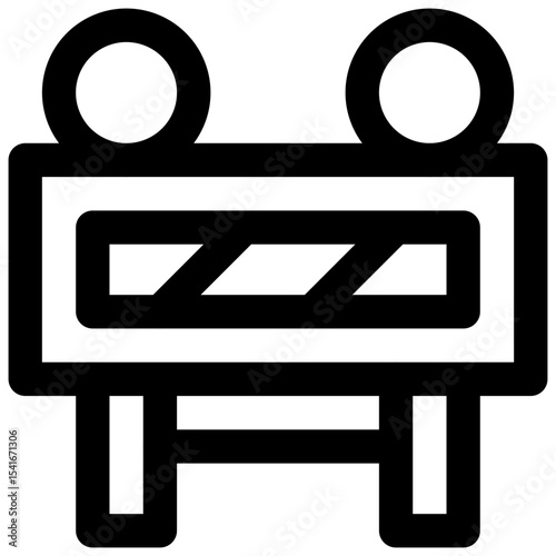 Road block. Editable stroke vector icon.