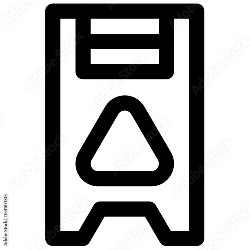 Slippery floor sign. Editable stroke vector icon.