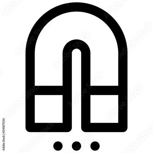 Strong magnetic field. Editable stroke vector icon.