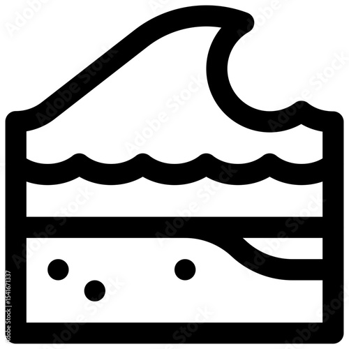 Tsunami. Editable stroke vector icon.