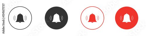 Bell icon Logos. Flat Vector Icon Design Template