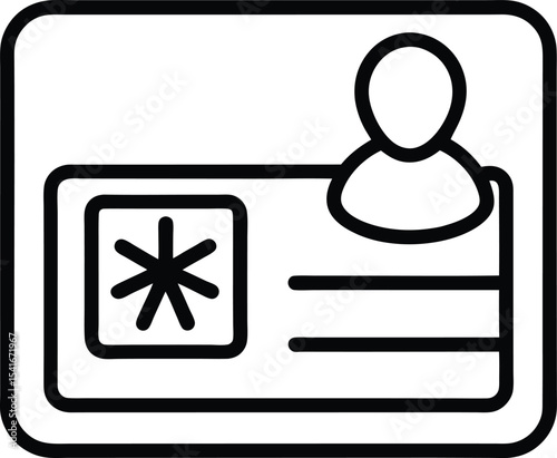 Frozen User Card Icon Outline Vector Illustration