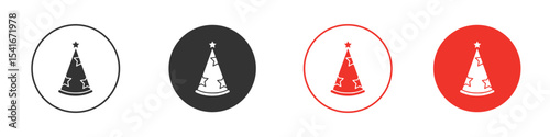 Birthday hat icon Logos. Flat Vector Icon Design Template