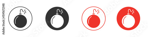 Bomb icon Logos. Flat Vector Icon Design Template