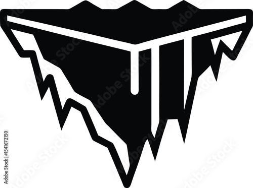 Glacial Crevasse Icon Outline Vector Illustration