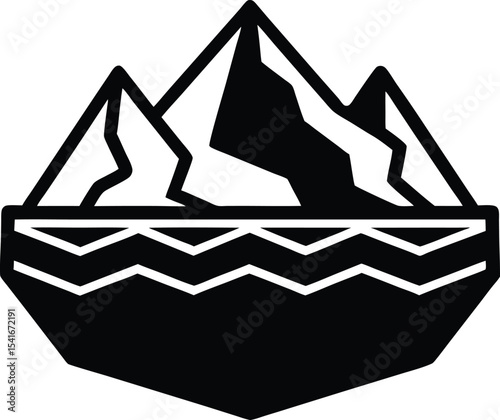 Glacial Lake Icon Outline Vector Illustration