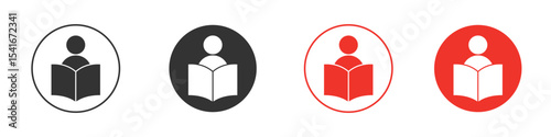 Book open reader icon Logos. Flat Vector Icon Design Template