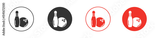 Bowling icon Logos. Flat Vector Icon Design Template