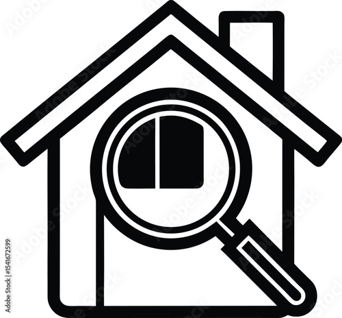 Home Inspection Icon Outline Vector Illustration