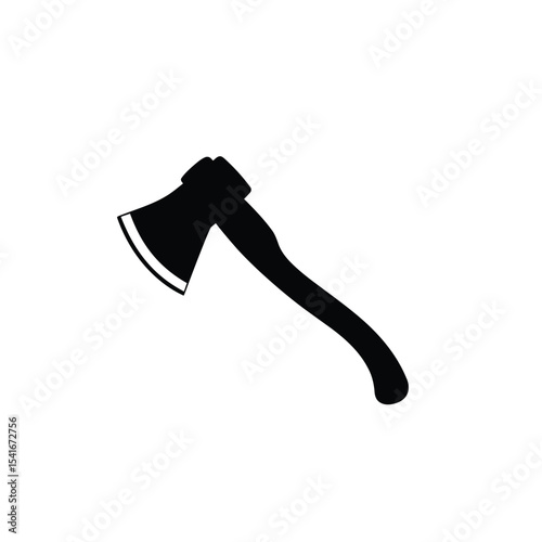 Black Silhouette Vector Axe Icon White Background hatchet 1