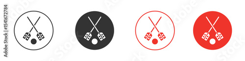 Broom-ball icon Logos. Flat Vector Icon Design Template