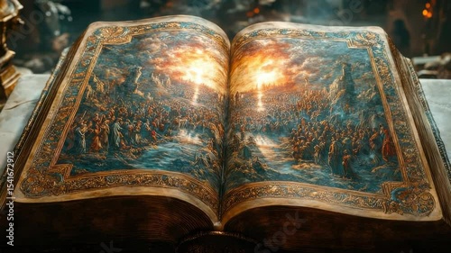 Revelation divine vision: prophetic message, sacred prophecy, apocalyptic warning, end-time scripture, heavenly judgment, biblical revelation, spiritual insight, cosmic drama, holy vision, photo