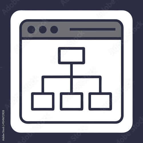 Website sitemap icon with simple structure