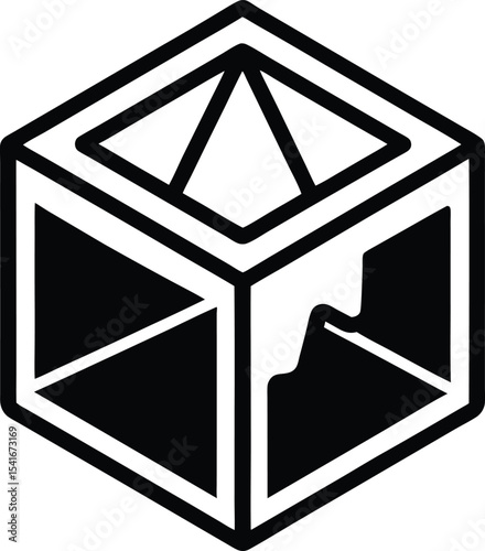 Ice Inbox Icon Outline Vector Illustration