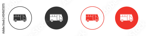 Bus coach icon Logos. Flat Vector Icon Design Template