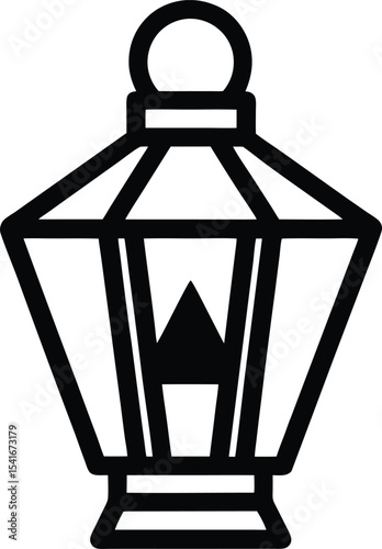 Ice Lantern Glow Icon Outline Vector Illustration
