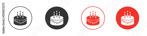 Cake icon Logos. Flat Vector Icon Design Template