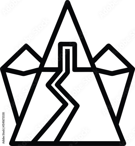 Ice Path Icon Outline Vector Illustration