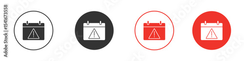 Calendar exclamation icon Logos. Flat Vector Icon Design Template