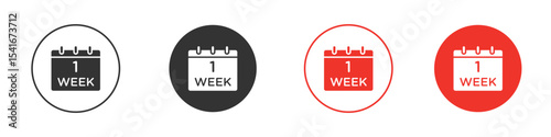 Calendar week icon Logos. Flat Vector Icon Design Template