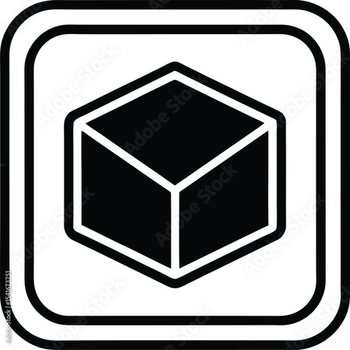 Ice Square Icon Outline Vector Illustration