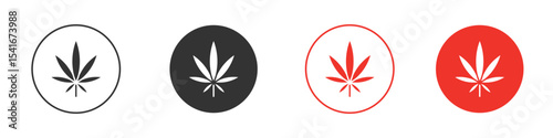 Cannabis icon Logos. Flat Vector Icon Design Template