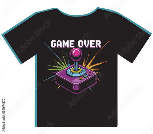 Retro Gaming Game Over Controller T-Shirt Design
