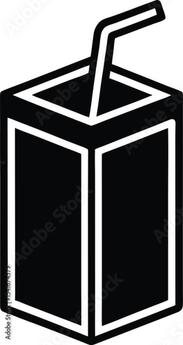 Juice Box Icon Outline Vector Illustration